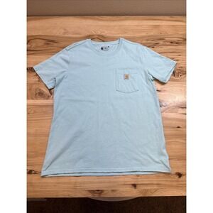 Carhartt 103067 Women's Blue Workwear Short Sleeve Pocket T-Shirt Size Large